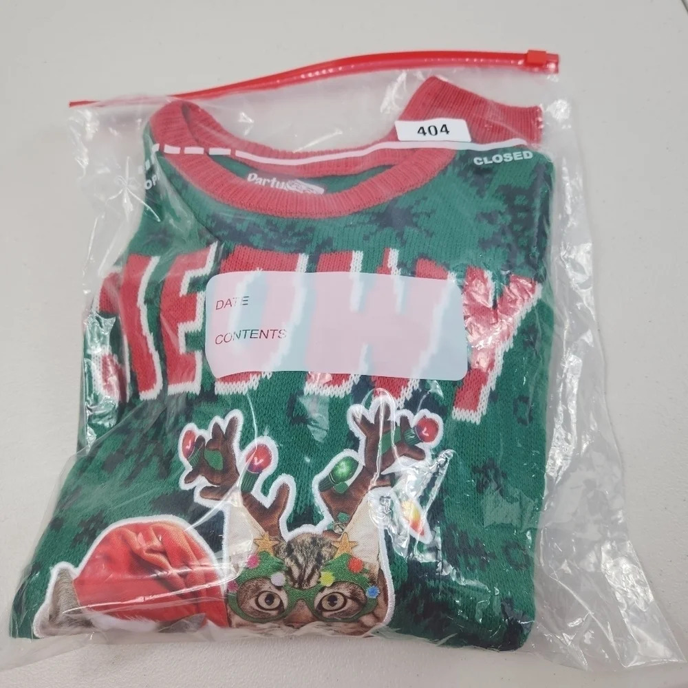 Party Sweater Men's Meowy Catmas Ugly Christmas Sweater Sz Large - Picture 8 of 11